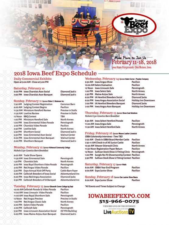 Iowa Beef Expo Schedule Lautner Farms